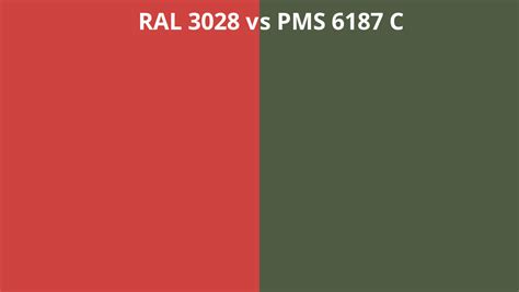 Ral 3028 Vs Pms 6187 C Ral Colour Chart Uk