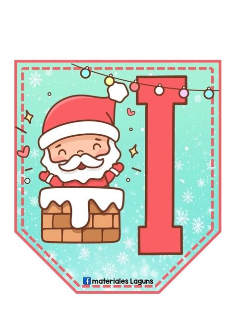 The Letter I Is For Santa Claus With An Image Of A Man In A Chimney