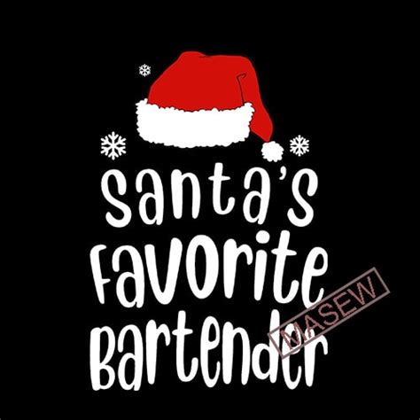 Bartender SVG JPEG Silhouette Cameo Cricut Christmas Svg Santa Svg