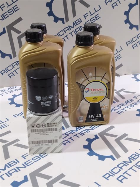 4lt Olio Motore Total Quartz 9000 Energy 5w40 Filtro Olio Fiat