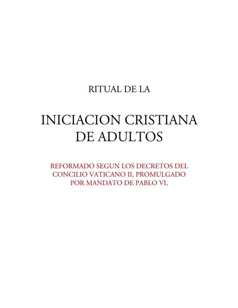 Pdf Iniciacion Cristiana De Adultos Liturgia Papalliturgiapapal Org