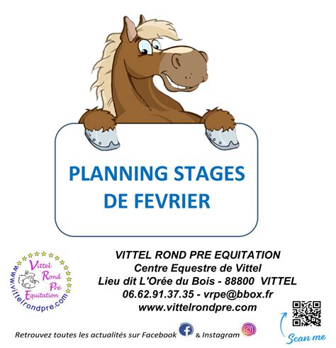 Planning Des Vacances De F Vrier Vittel Rond Pr Equitation Centre