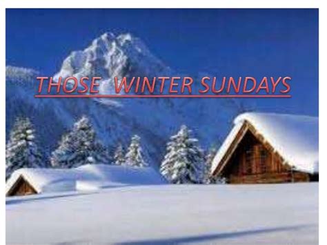 Those winter sundays new