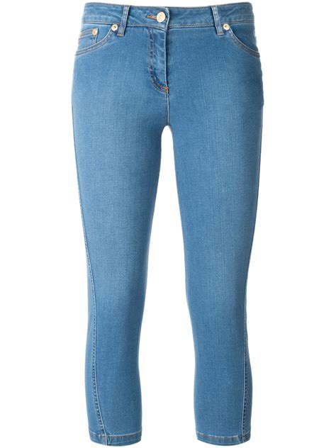 Kenzo Cropped Jeans In Blue Lyst