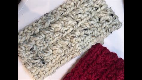 Crochet Headband With Star Stitch Tutorial For A Ear Warmer Youtube