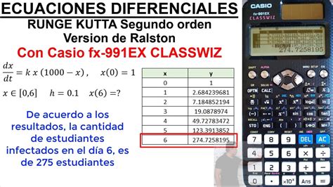 CALCULADORAS Casio fx 991EX CLASSWIZ Modelado ecuación diferencial