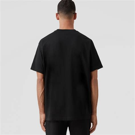 Ekd Appliqué Cotton Oversized T Shirt In Black Men Burberry® Official