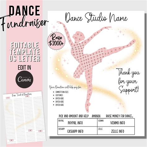 Dance Fundraiser Editable Canva Template Dance Team Fundraiser