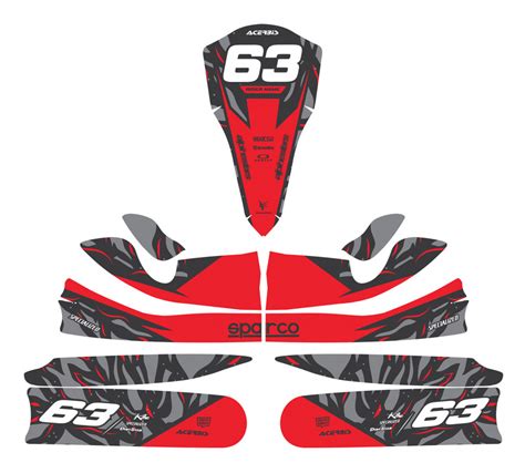 Go Kart Graphics Kit SIBERIAN Red OMXGraphics