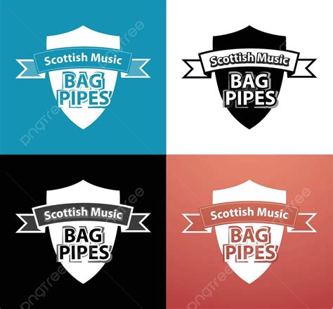 Emblem With Traditional Scottish Music Instrument Blue Scottish Graphic