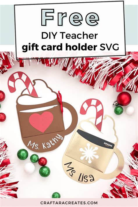 FREE DIY Teacher gift card holder SVG | Cricut Tutorial - Craftara Creates