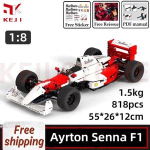 Jual KEJI MOC 101407 Ayrton Senna Formula 1 McLaren F1 MOC Car Model 1