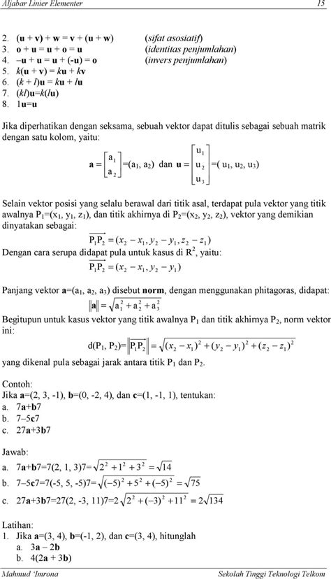 14 Contoh Soal Aljabar Linear Elementer Abe Villegas