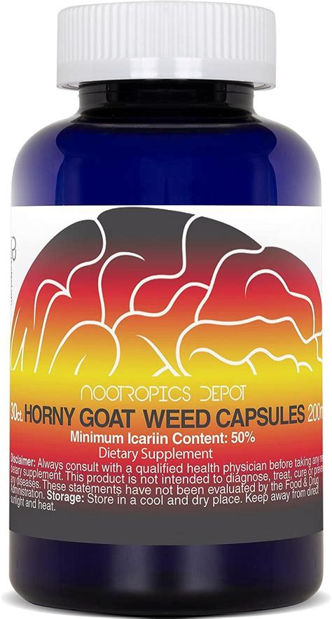 Nootropics Depot Horny Goat Weed Capsules 200mg 30 Count Minimum 50