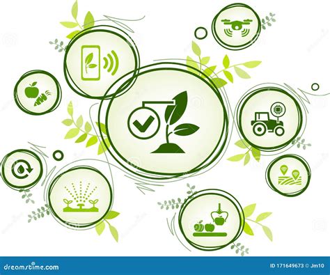 Smart Farming Industrial Agriculture Technology Agritech Iot Icon Concept â€“ Vector