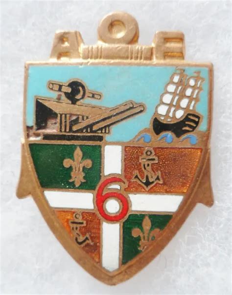 1952 Insigne 6° Rac Aof Regiment Artillerie Coloniale Original Drago