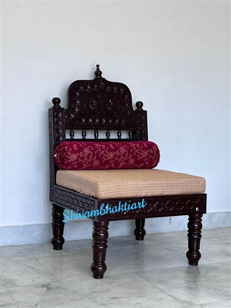 Wooden Fine Hand Carved Sofa Chair Wooden Diwan Chair Teak Wood Chair