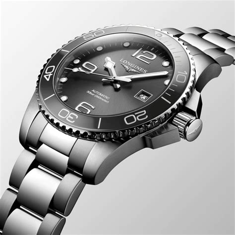 Longines Hydroconquest 43mm Grey Stainless Steel Mens Watch L37824766