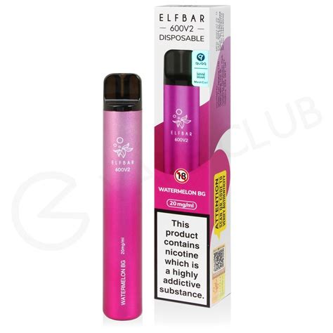 Watermelon Bg Elf Bar V2 Vape 600 Puffs 3 For £12