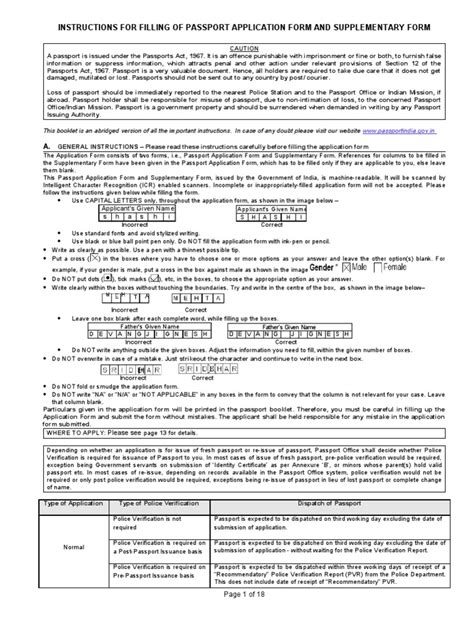 How To Fill Passport Application Form Pdf Birth Certificate Passport