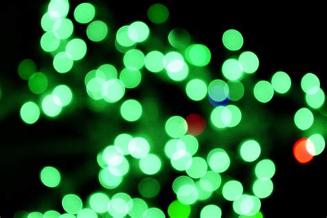 Blurred Christmas Lights Green – Photos Public Domain