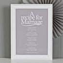 Personalised Marriage Print With Marriage Poem By Bespoke Verse