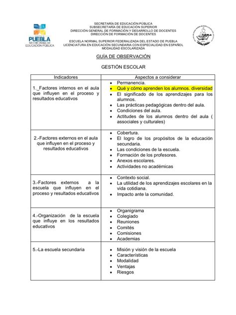 Guia Gestion Escolar Pdf