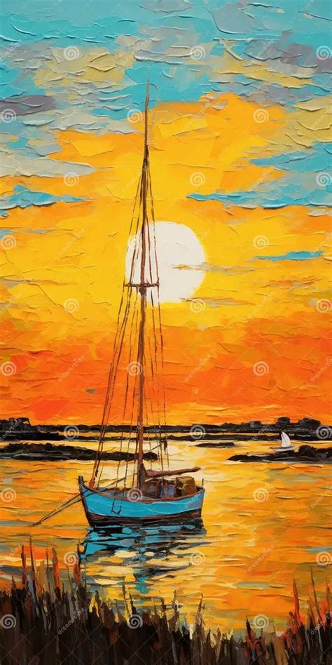 Solve Sunset Sailboat Painting Dmitry Spiros Jigsaw Puzzle Online