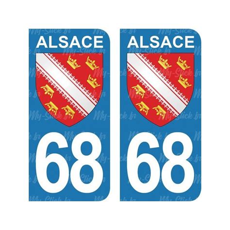 Blason Alsace Stickers Plaque Immatriculation