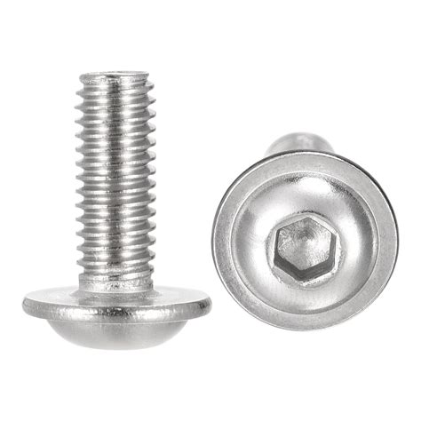 Uxcell M6 X 16mm 304 Stainless Steel Flanged Button Head Socket Cap Screws 20 Pack