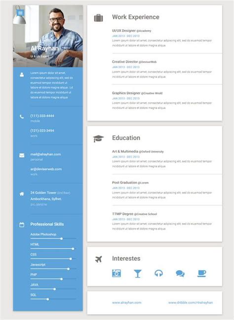 23 Best Html Resume Templates To Make Personal Profile Cv Websites 2021 ...