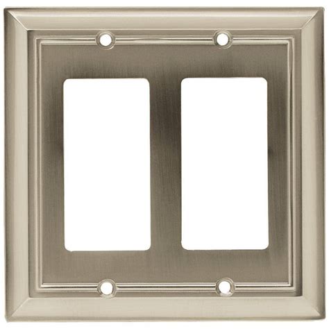 Hampton Bay Architectural Decorative Double Rocker Switch Plate Satin