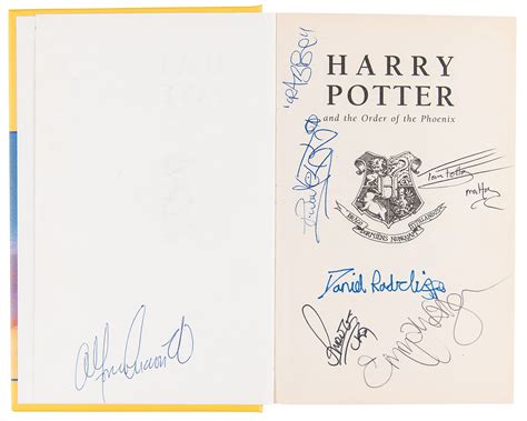 Harry Potter Cast Signed Book With Radcliffe Watson And Grint Rr