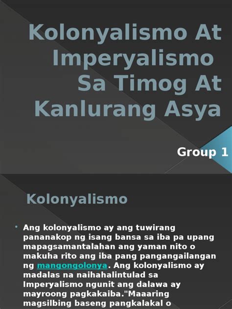 Kolonyalismo at Imperyalismo | PDF