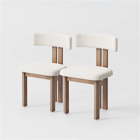 Modern Minimalist White Armless Dining Chairs Set Of Lamb Fleece