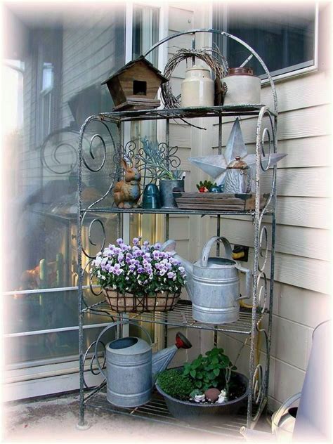 Gardening Outdoor Bakers Rack Bakers Rack Decorating Outdoor Shelves