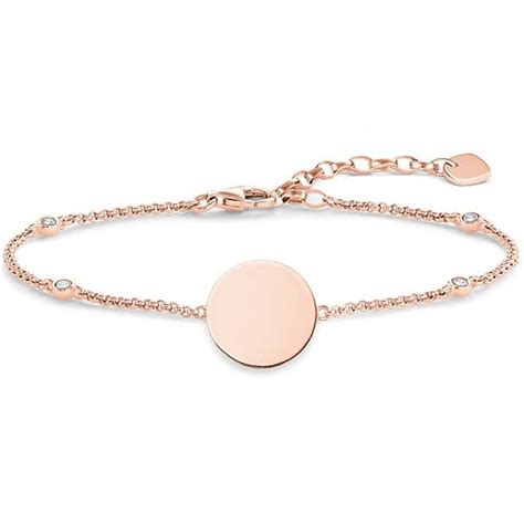 Thomas Sabo Rose Gold Plated Engraveable Disc Bracelet Jewellery From