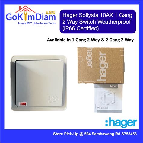 Hager Sollysta 10ax 1 Gang 2 Way 2 Gang 2 Way Switch Weatherproof Ip66 Certified Shopee