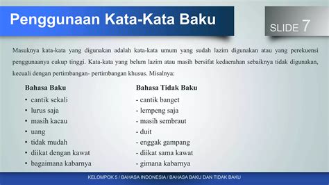 Bahasa Baku Dan Tidak Baku Ppt