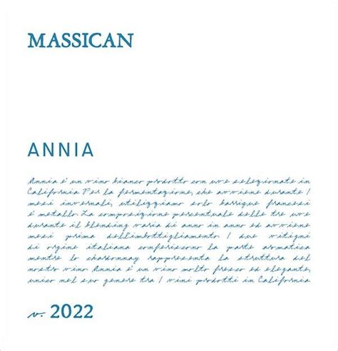 Massican Annia 2022 750ml Yankee Spirits