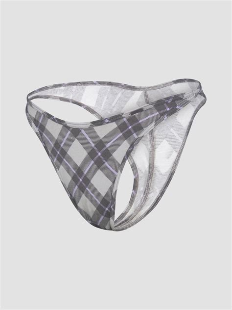 Cotton Essentials High Leg Bikini Panty In Grey Multi SAVAGE X FENTY