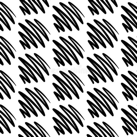 Hatch Black And White Hand Drawn Seamless Pattern Graphic Elements Stock Vector Illustration