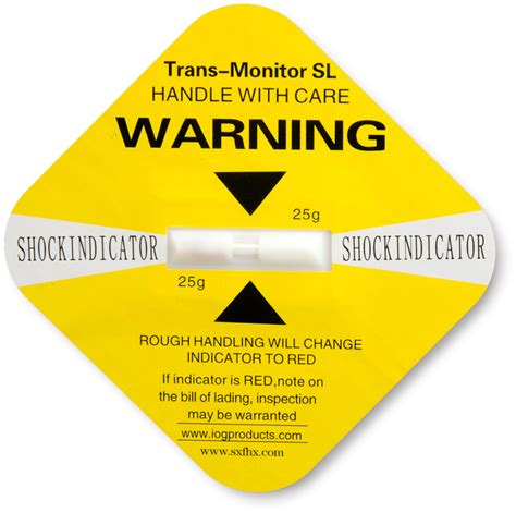 Shock Indicator Label - Yellow - Shipping Label, SKU - LB-2035