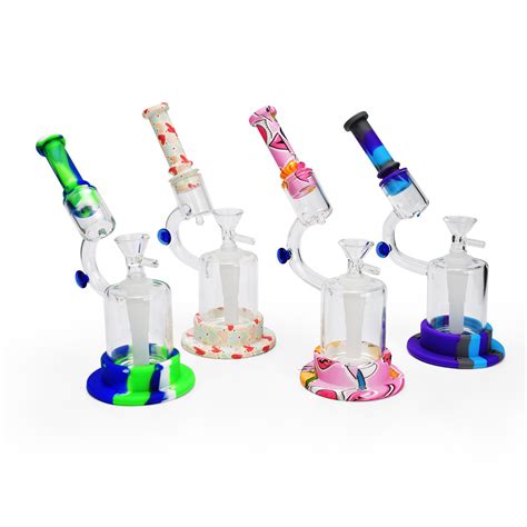 Esigo Glass Hookah Shisha Hand Spoon Pipe Chillum Dabbing Tool Smoking Dab Oil Rig Silicone Pipe