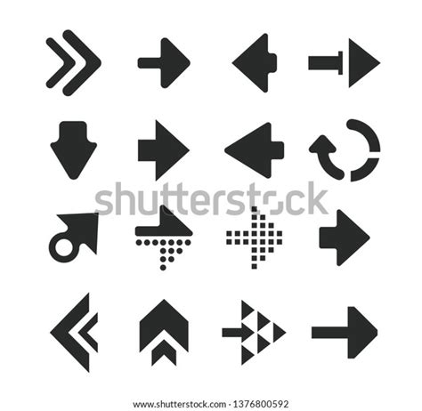 Set Black Arrow Icons 03 Stock Vector Royalty Free 1376800592
