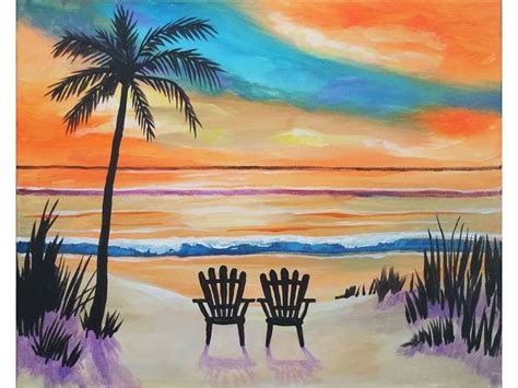 Paint And Sip Watching The Stunning Sunset Orange County Classpop