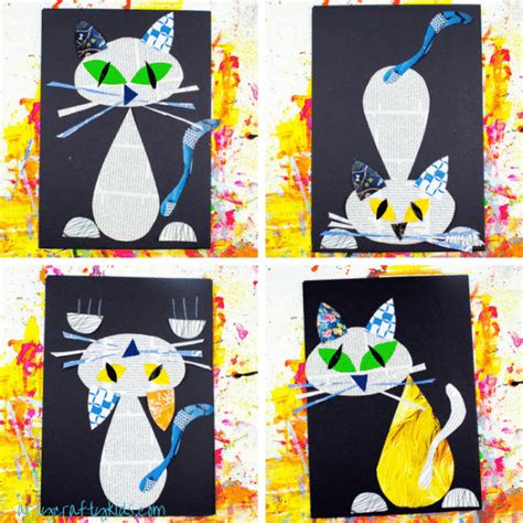 Cool Cat Newspaper Art Project For Kids Arty Crafty Kids