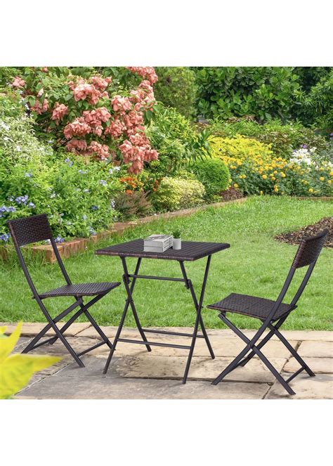 Outsunny Piece Rattan Bistro Garden Furniture Set Matalan