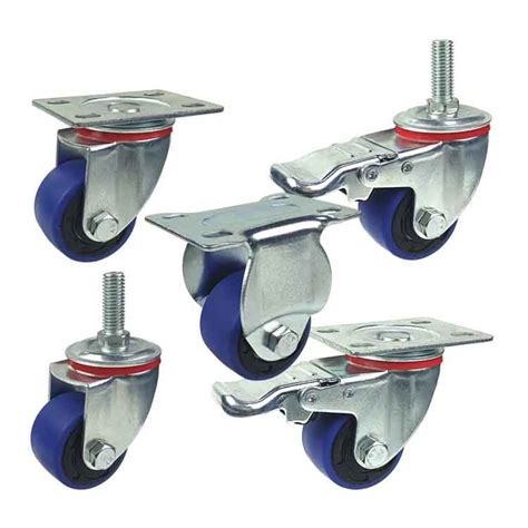 TPR Swivel 2 Inch Furniture Casters Twin Ball Bearing High Loading Capacity