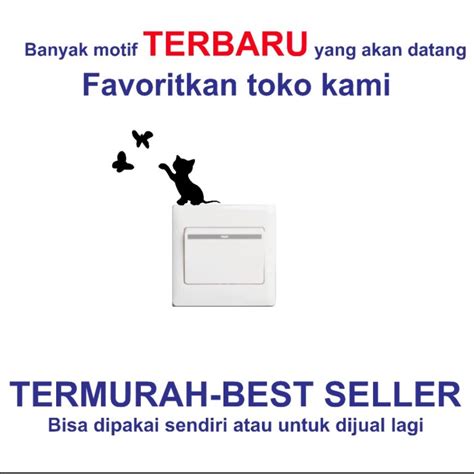 Jual Wall Stiker Saklar Lampu Rumah Sticker Frame Dinding Kucing Kupu